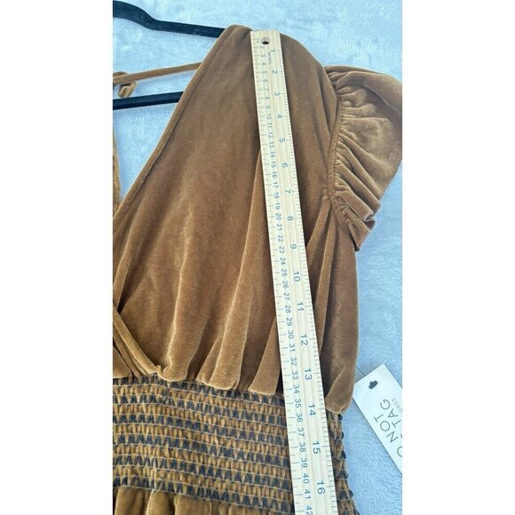 Happy X Nature by Kate Hudson Merrie Sleeveless Brown Velvet Dress Size M NWT - Picture 7 of 10